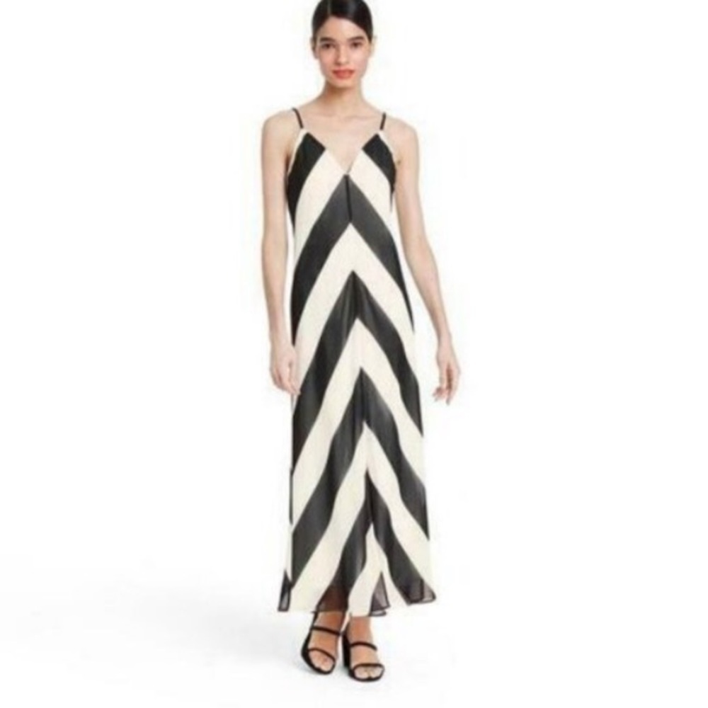 Christopher John Rogers for Target Sleeveless Chevron Slip Dress Size 0 NEW